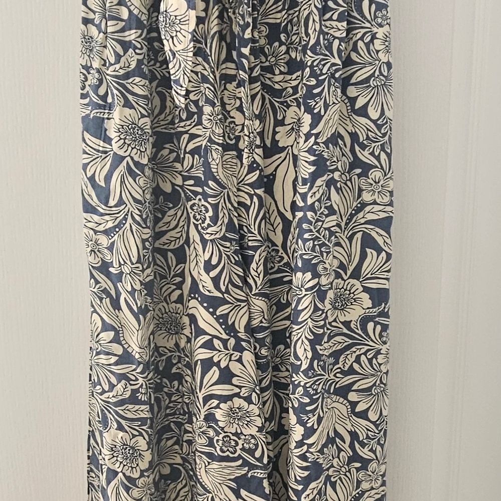 NWT Patrons of Peace Navy and Cream Floral Strapless Jumpsuit
